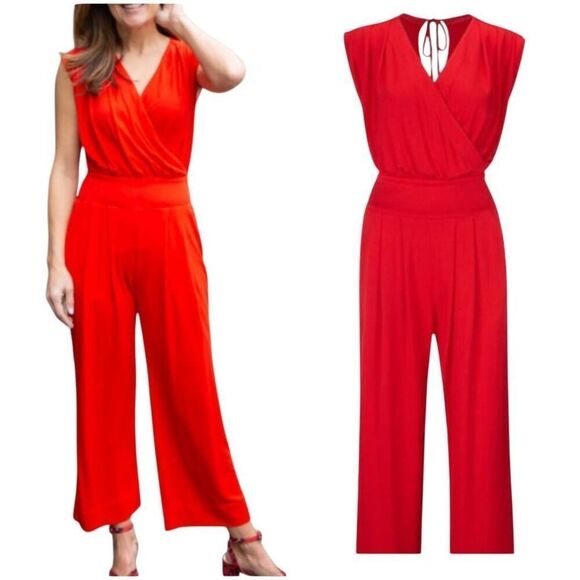 Cabi Uptown Jumpsuit Vermilion Red Size Medium - Picture 1 of 11